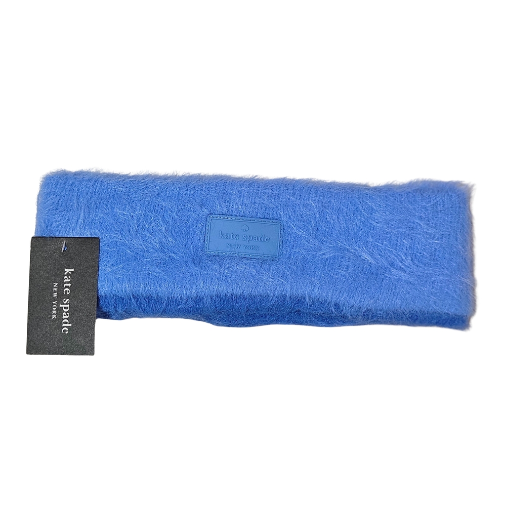 Kate Spade Headband Colorblock Eyelash Knit Blue Multi Outdoor Winter Gifts Logo